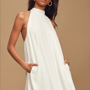 NWT Lulu’s Love of Mine White Halter Swing Dress